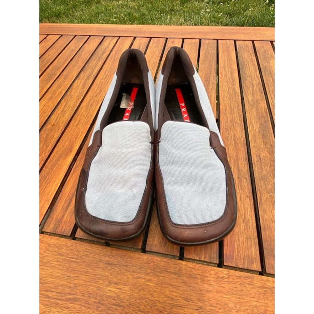 Prada Blue/Brown Loafer, Size 6 1/2